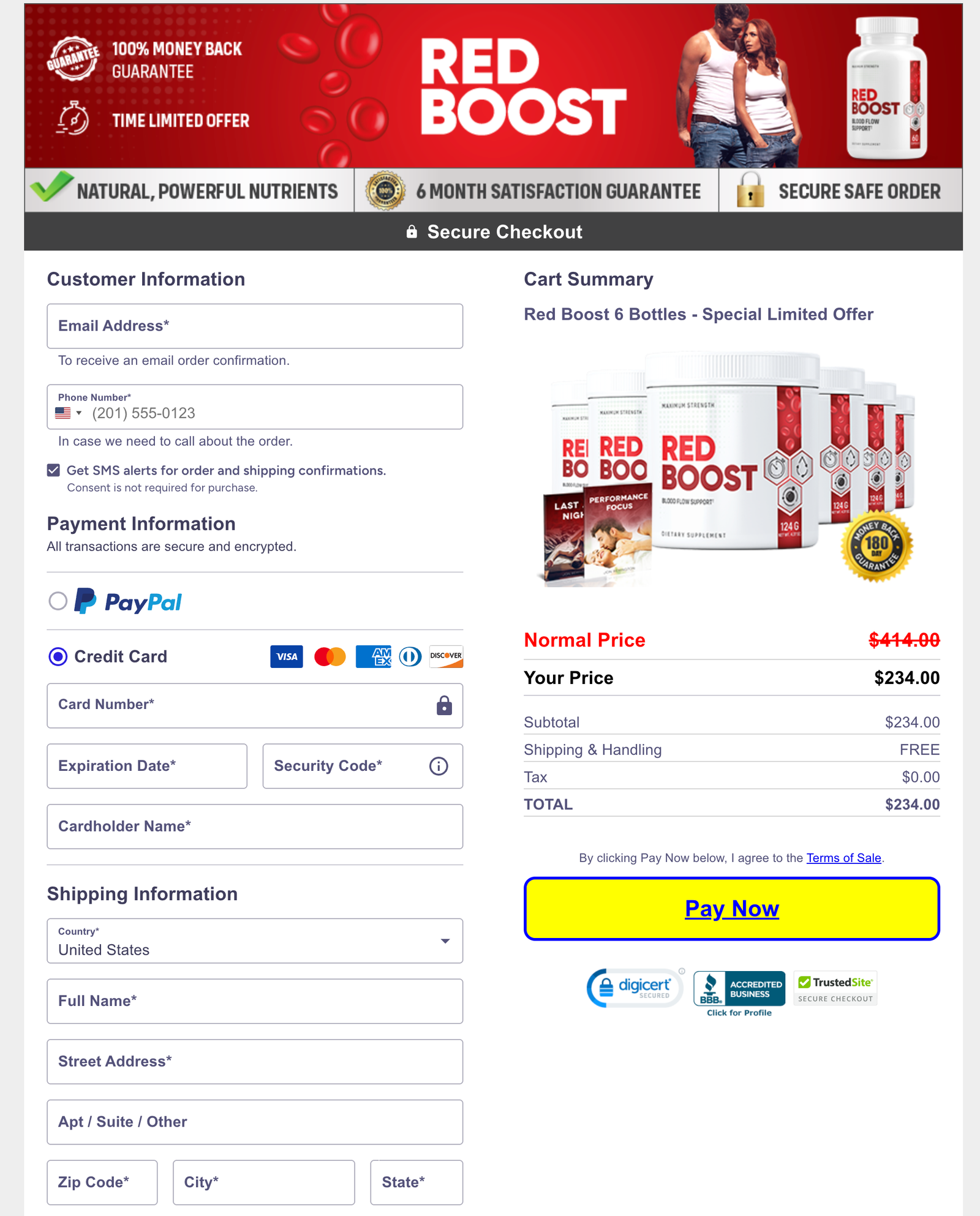 Red Boost Official Website Secure Order Page